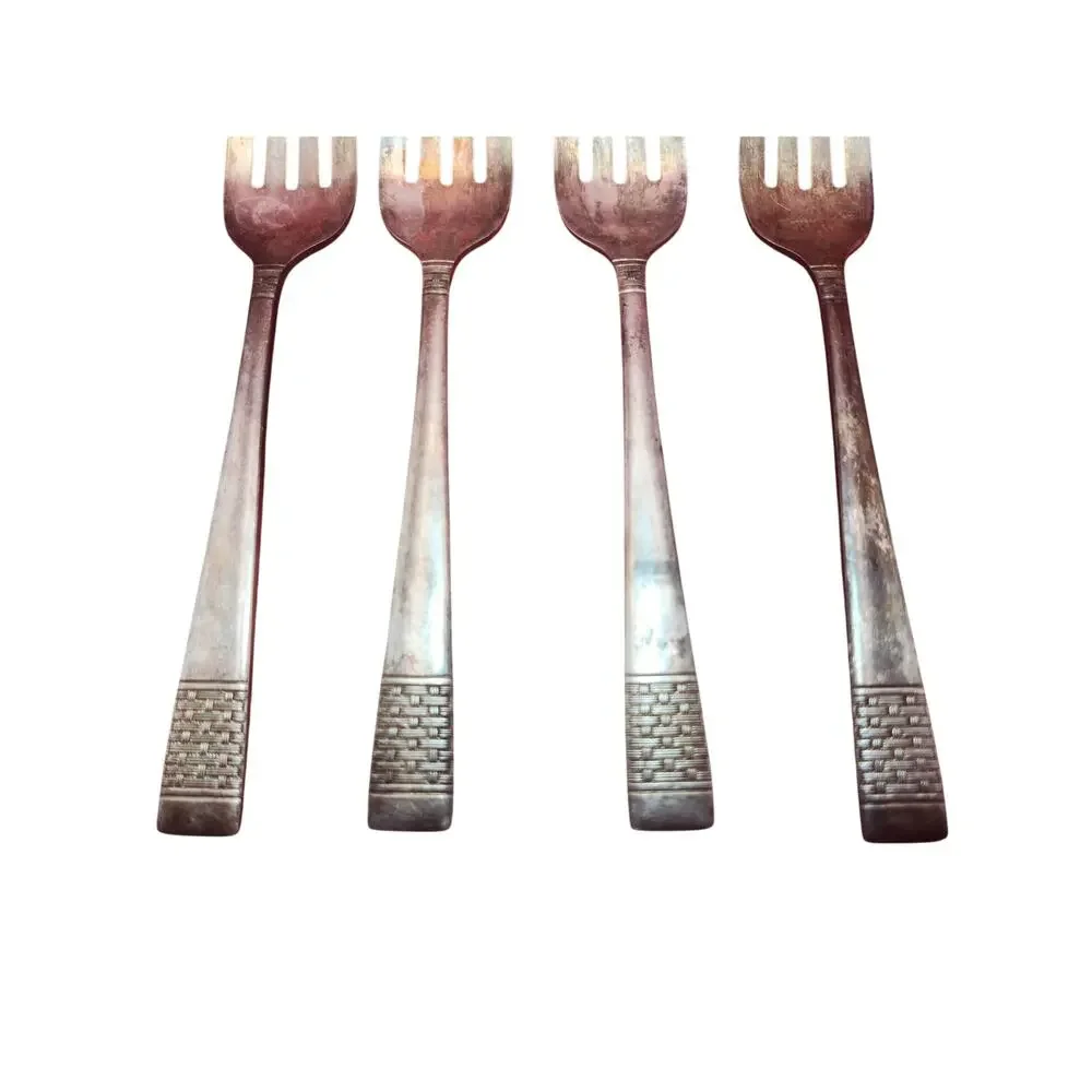 National Silver Co Calvalcade Salad Forks Set of 4 Silverplate 6